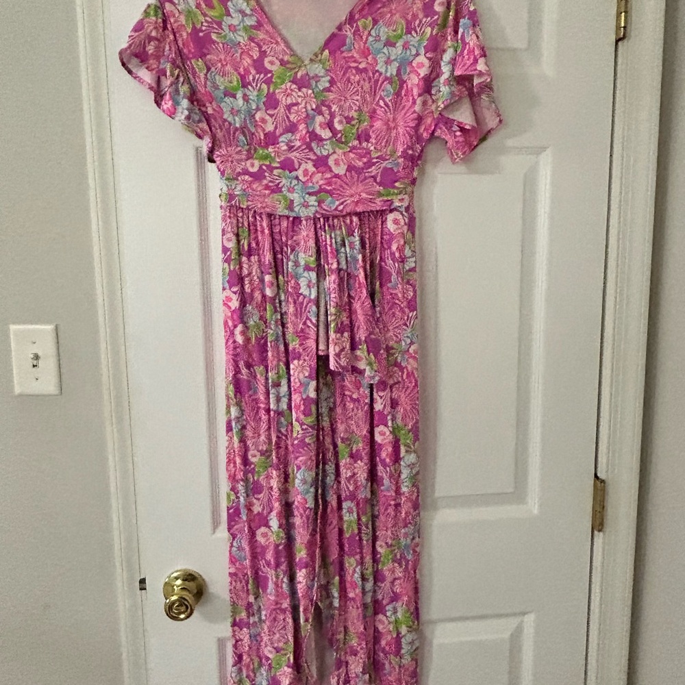 Lilly Pulitzer Pink Floral High Low Dress
